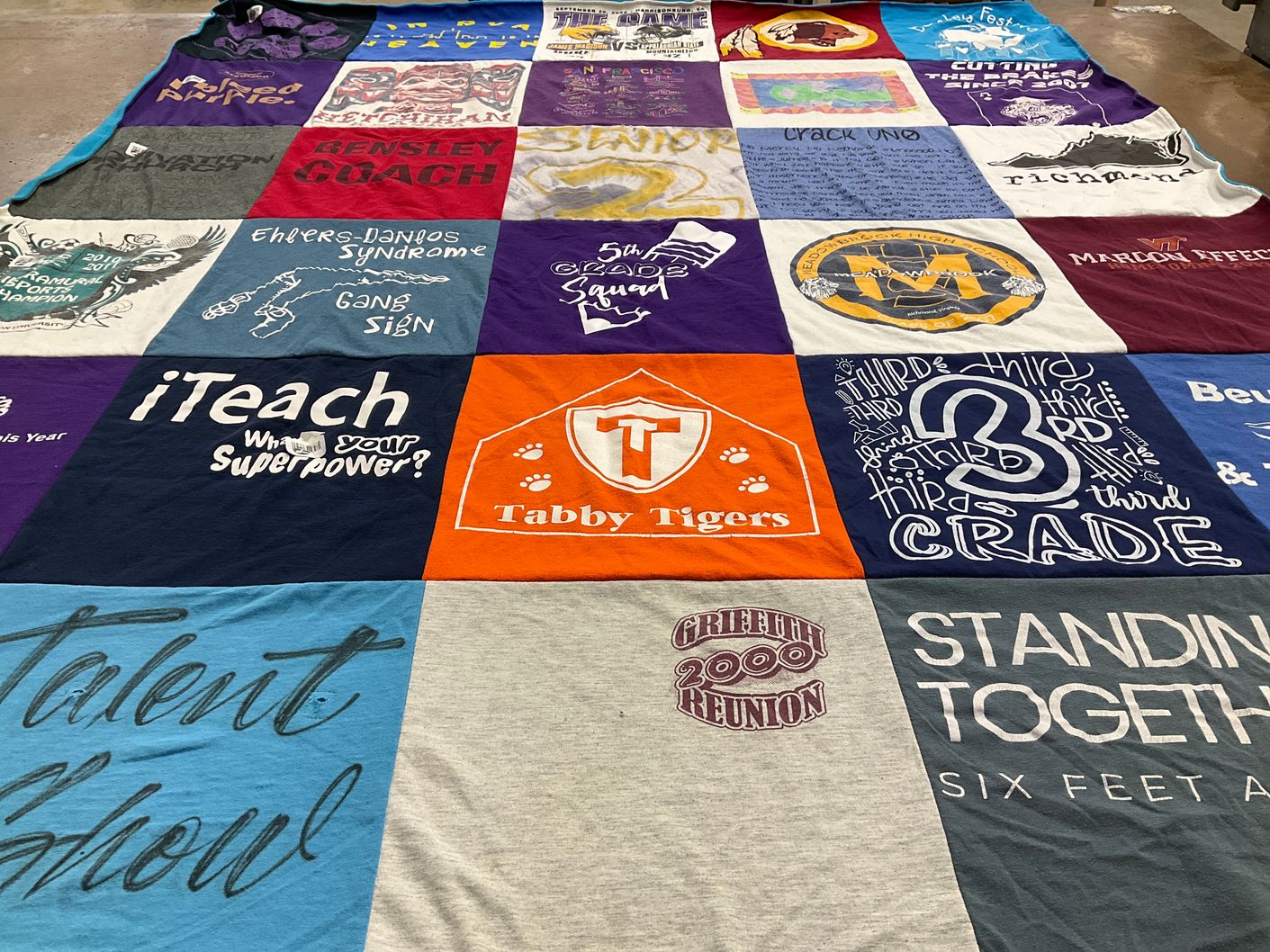 T-shirt quilt from tabby tigers by Chelsea from VA
