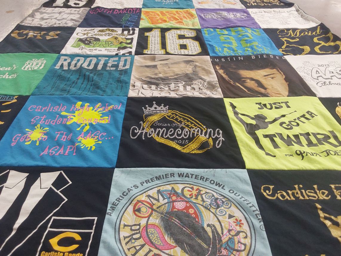 T-shirt quilt from carlisle high school by Emily from AR