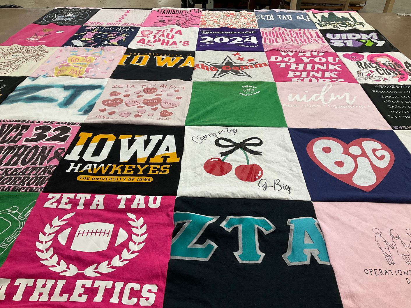 T-shirt quilt from the university of iowa by Marcia from IL