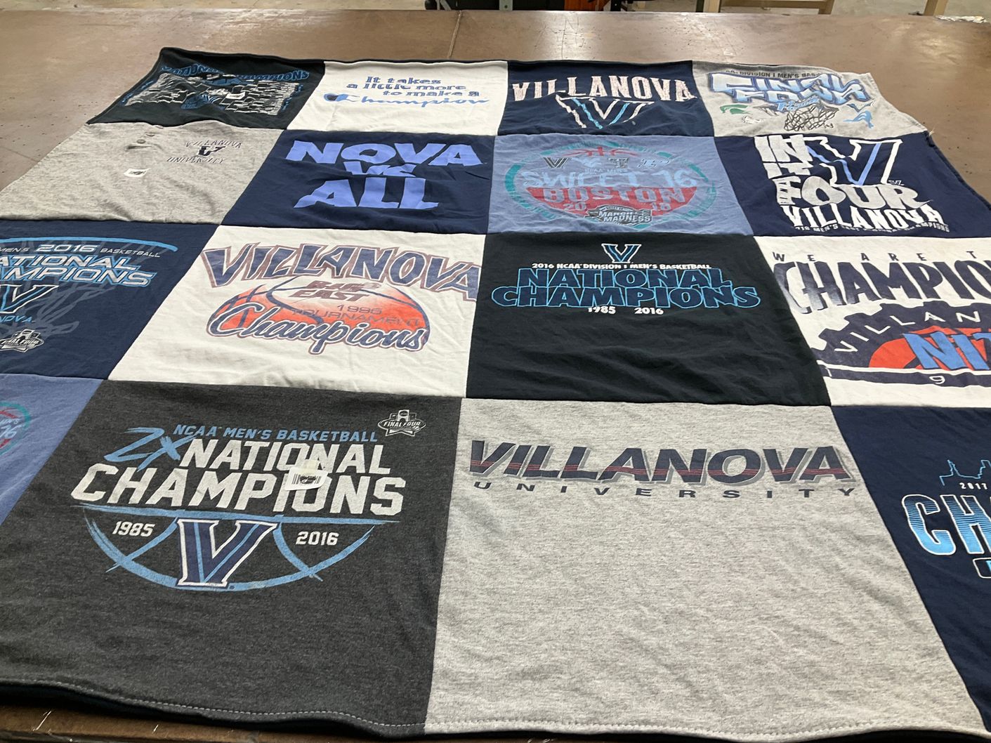 T-shirt quilt featuring villanova university by Lauri from CT