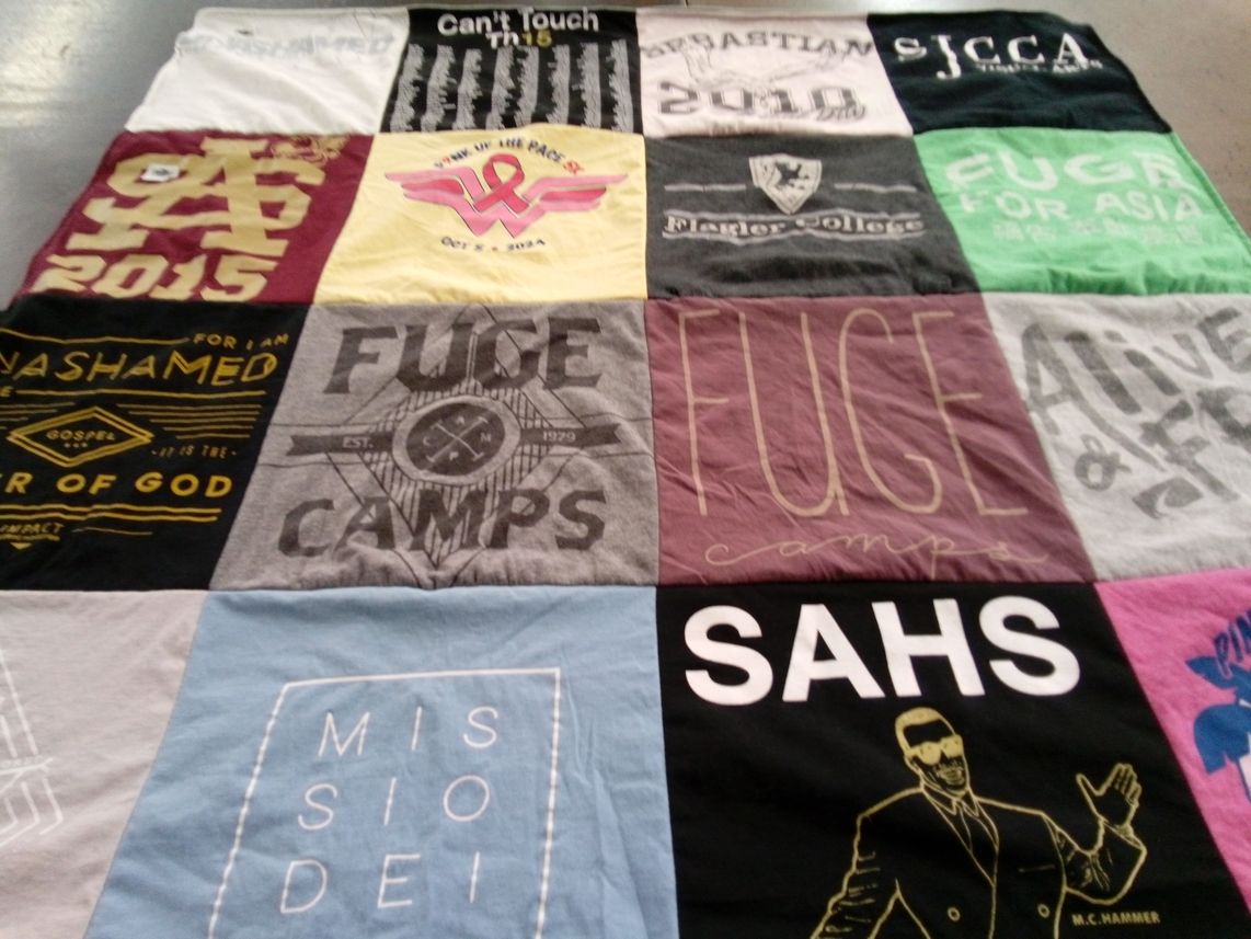 T-shirt quilt from southeastern university by Patty from FL