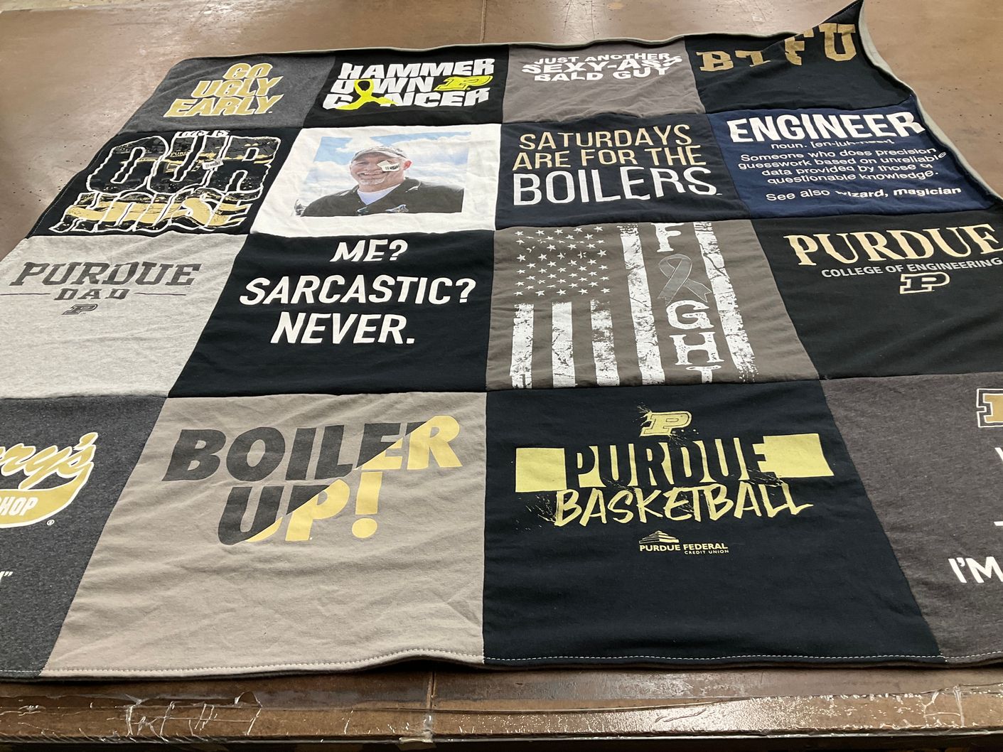 T-shirt quilt featuring purdue basketball by Elizabeth from IN