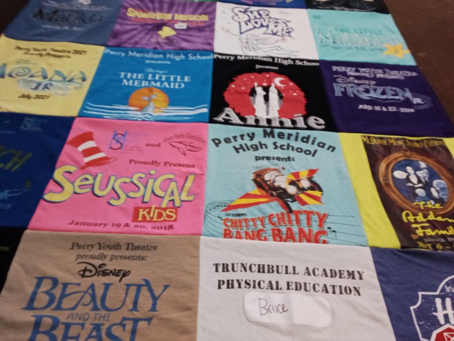 T-shirt quilt from perry meridian high school by Lori from IN