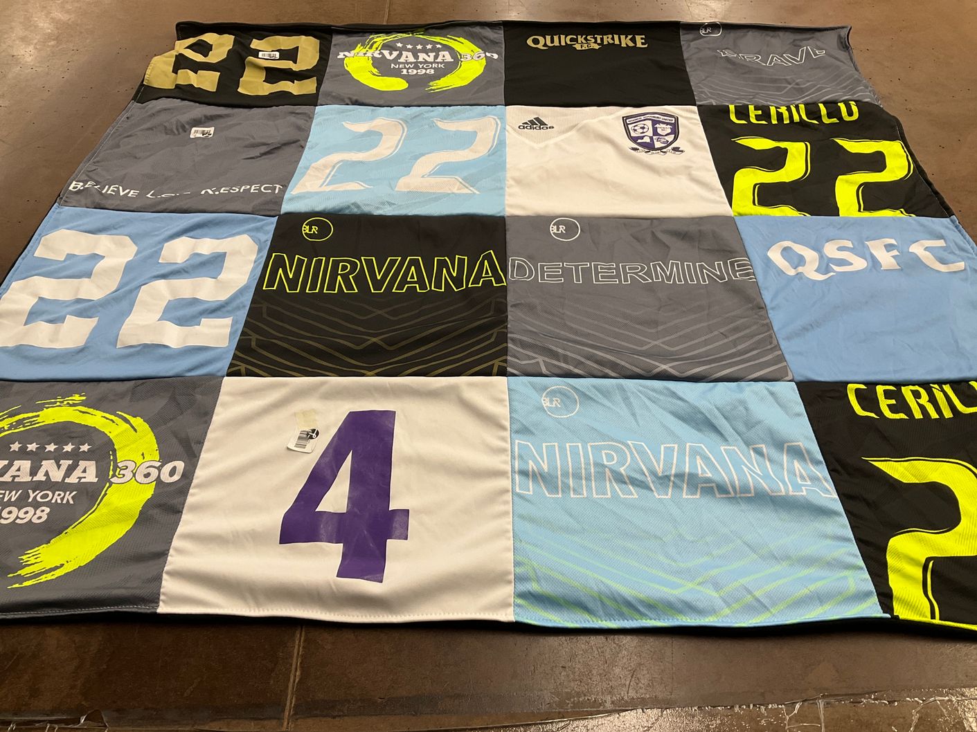 T-shirt quilt featuring qsfc by Theresa from NY