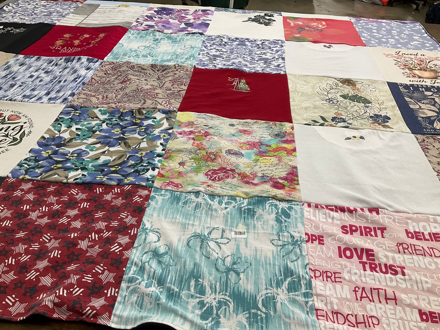 T-shirt quilt with nature, community themes by Michelle from OR
