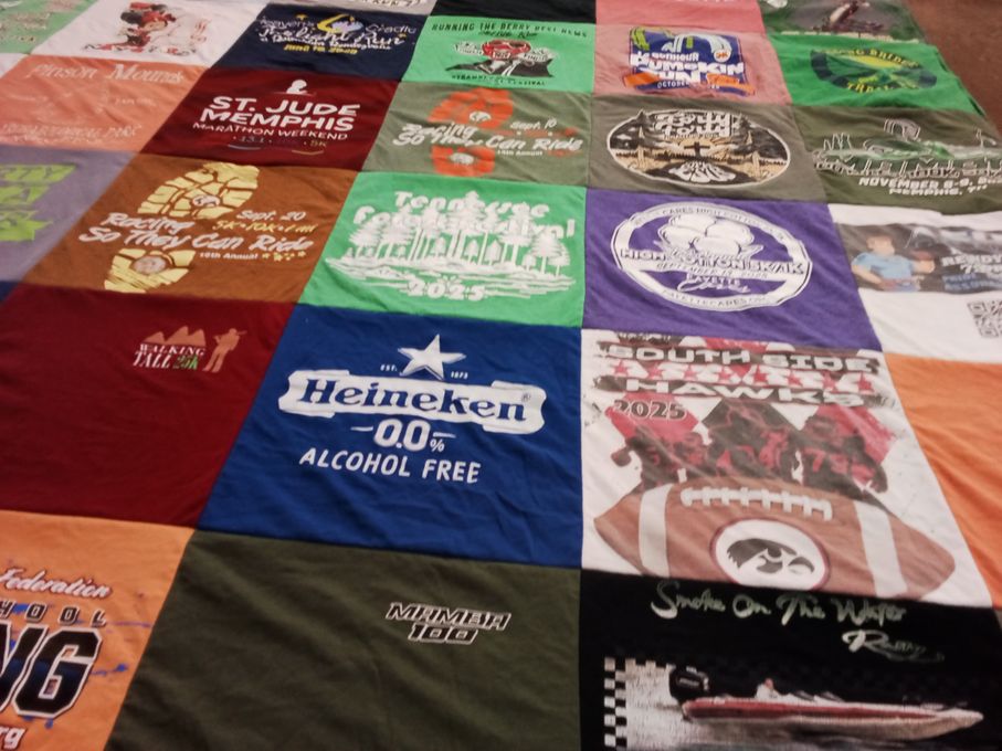 T-shirt quilt featuring south sides hawks by Jessica from TN
