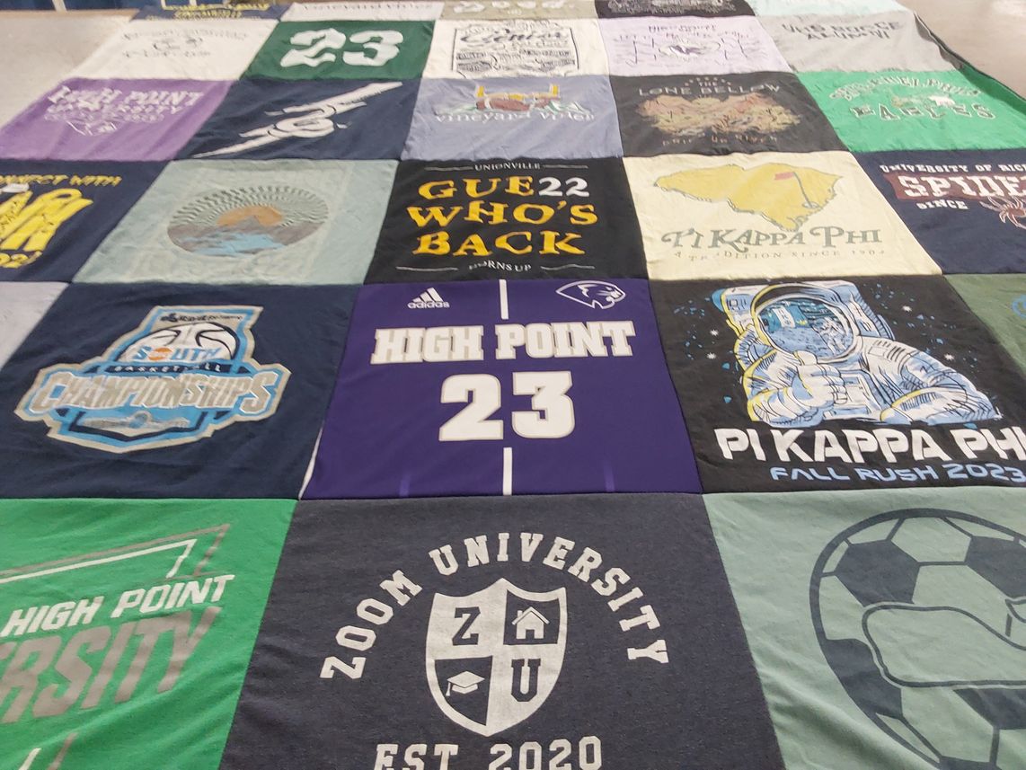 T-shirt quilt from high point university, zoom university by Henry from PA