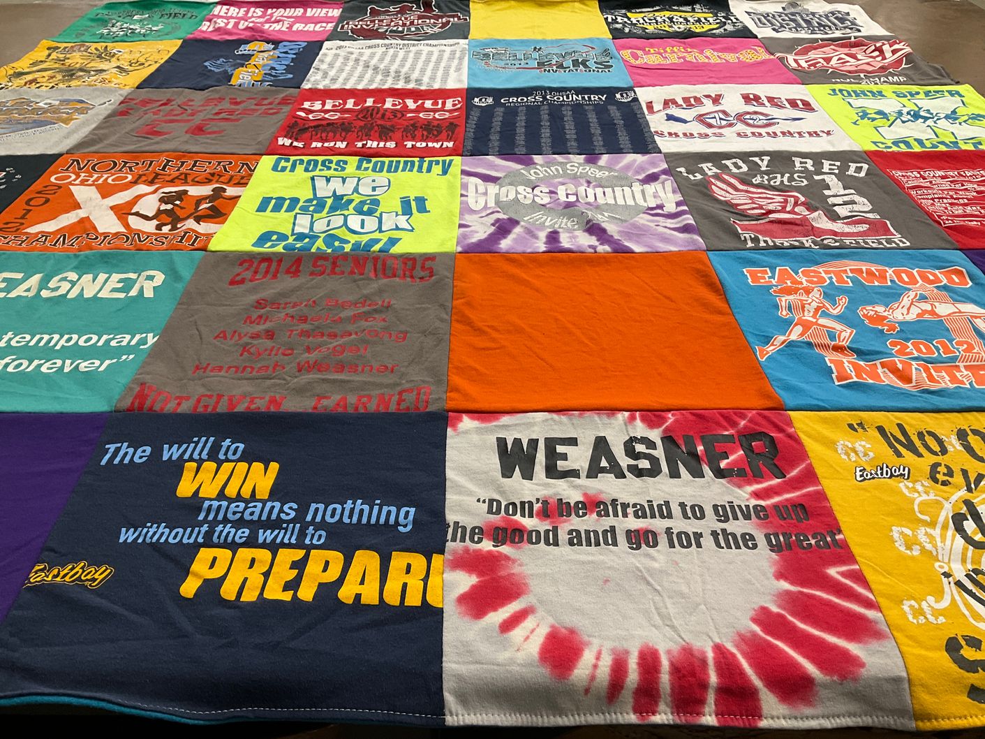 T-shirt quilt featuring lady red cross country by Lois from OH