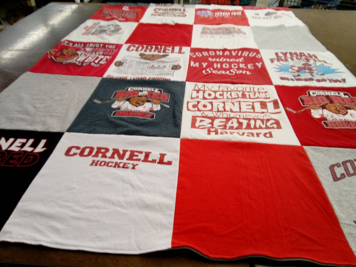T-shirt quilt featuring cornell university hockey by Barbara from NY