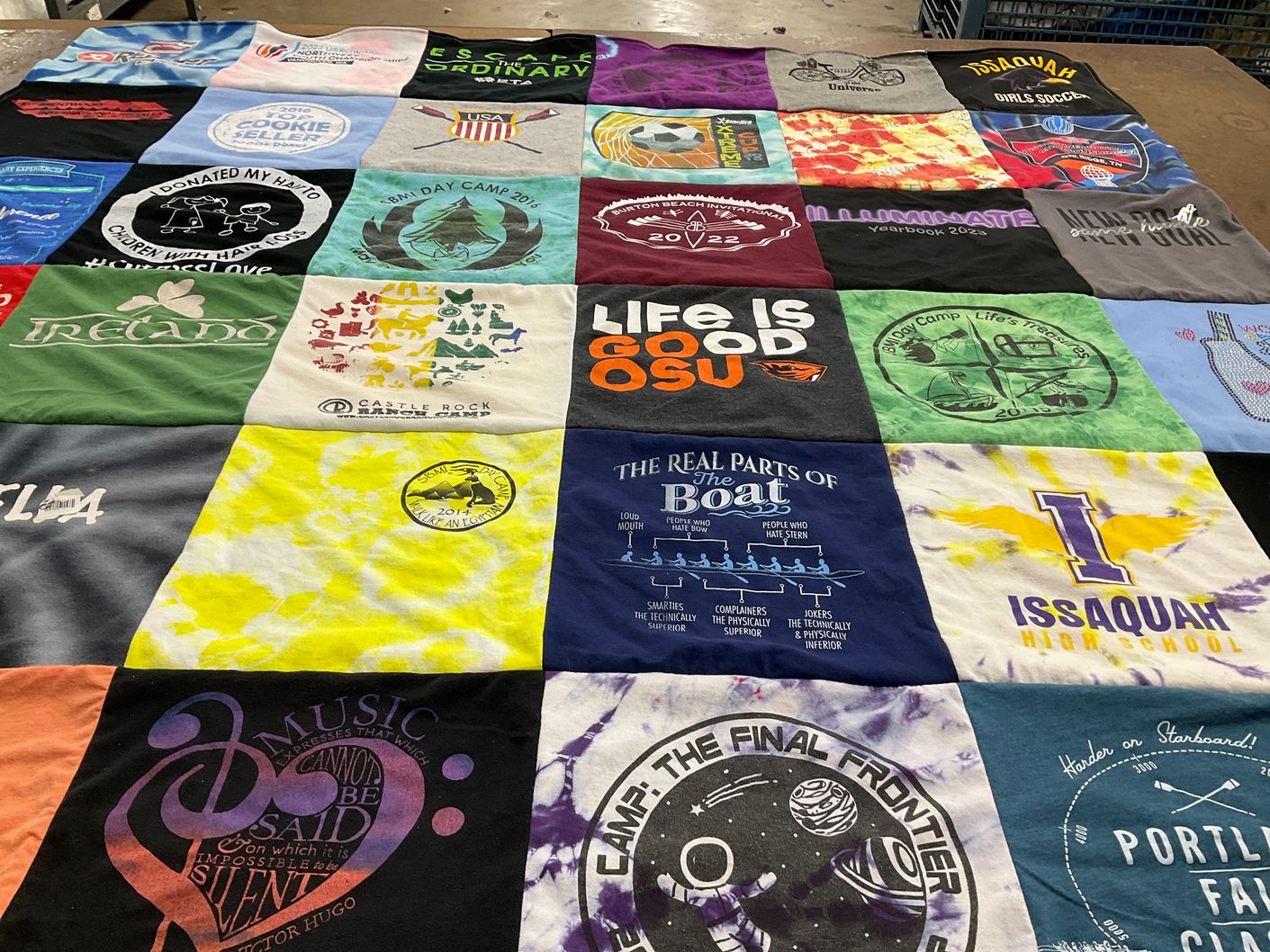 T-shirt quilt from issaquah high school, oregon state university by Elisha from OR