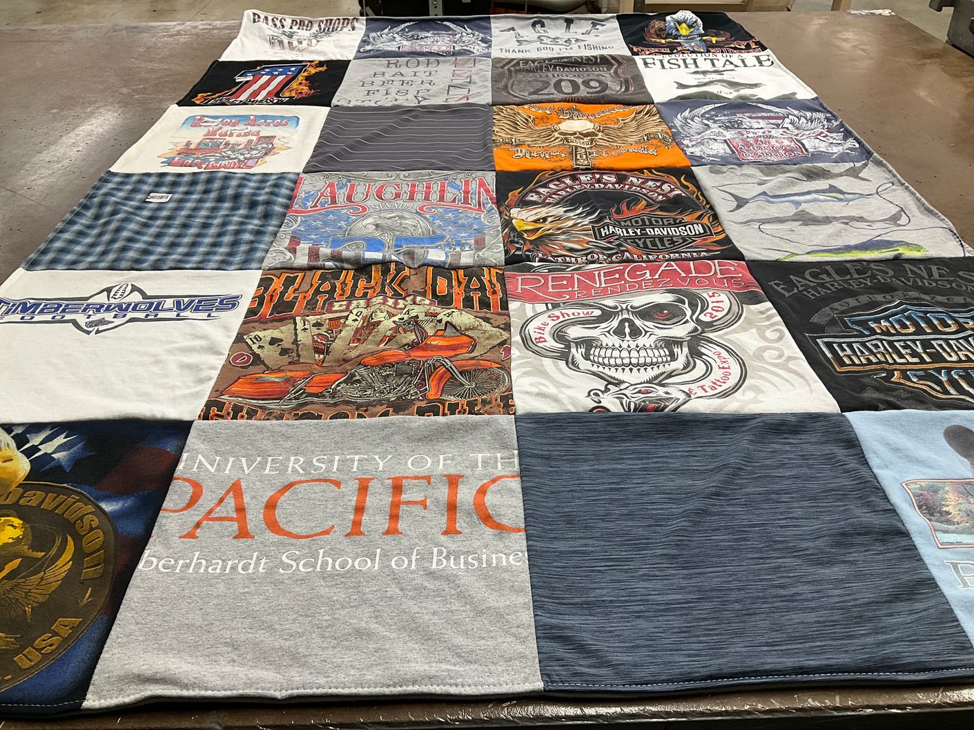 T-shirt quilt featuring timberwolves by Wisper from CA