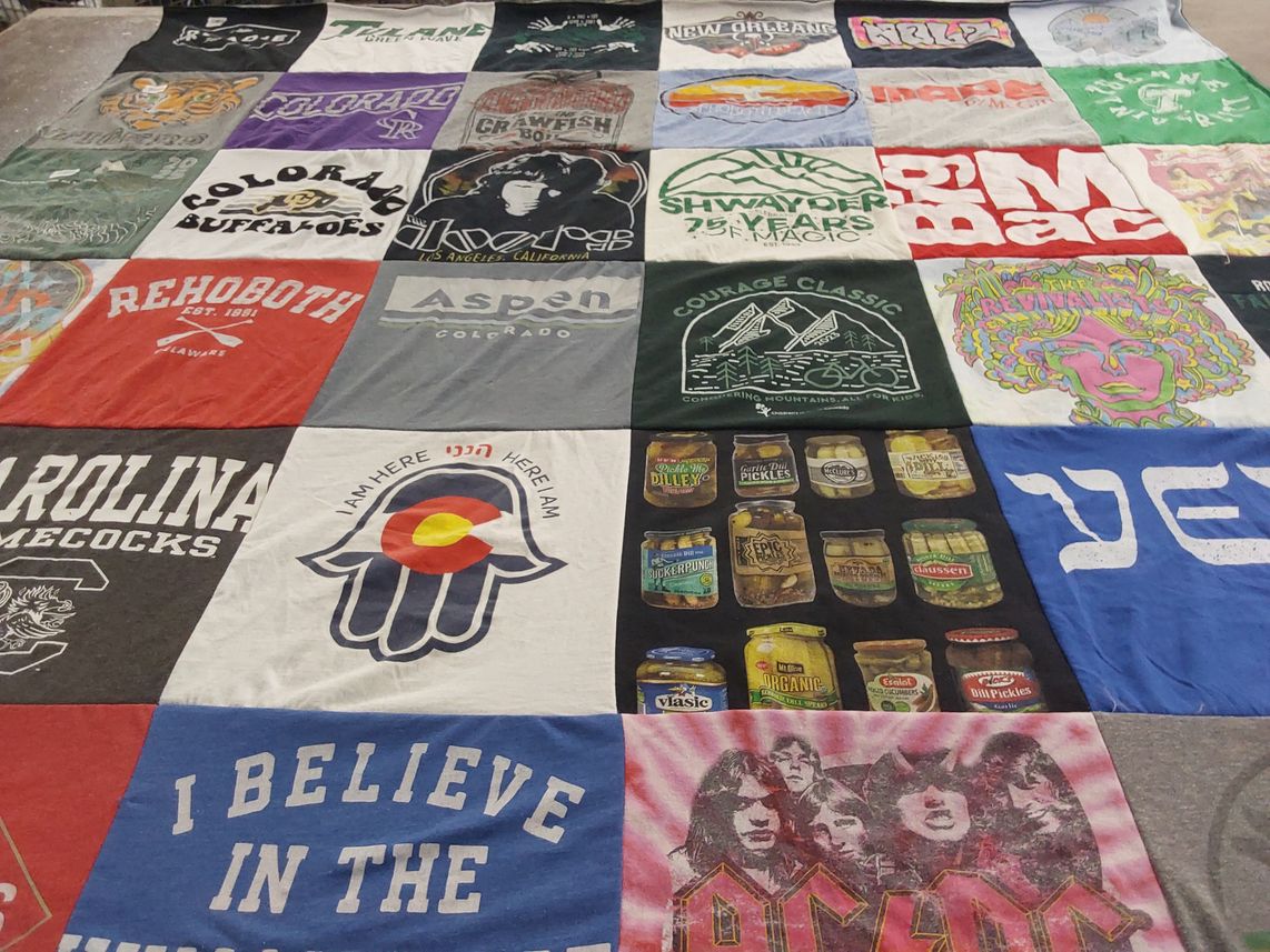 T-shirt quilt from university of south carolina, colorado state university by Sharan from CO