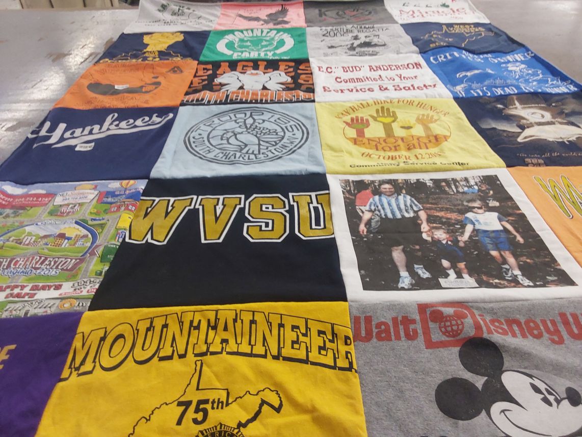T-shirt quilt from west virginia state university by Cynthia from WV