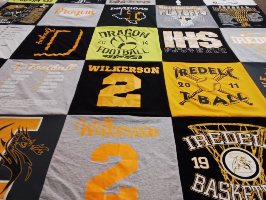 T-shirt quilt featuring iredell football, iredell basketball by Kistra from TX