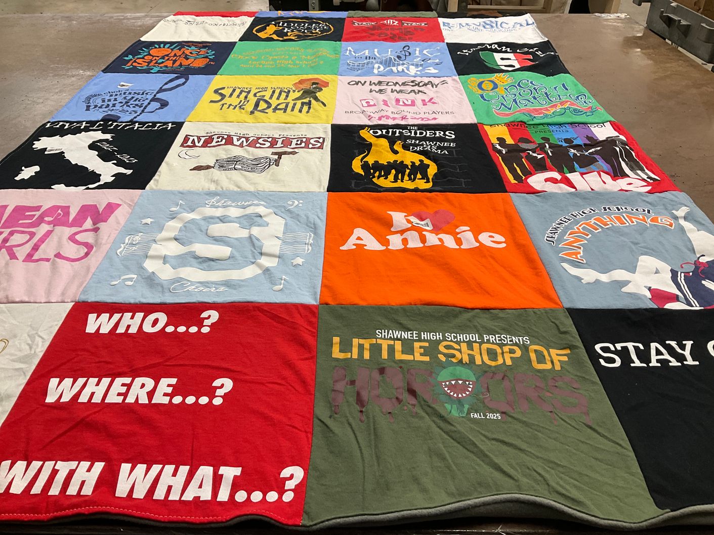 T-shirt quilt from shawnee high school by Danielle from NJ