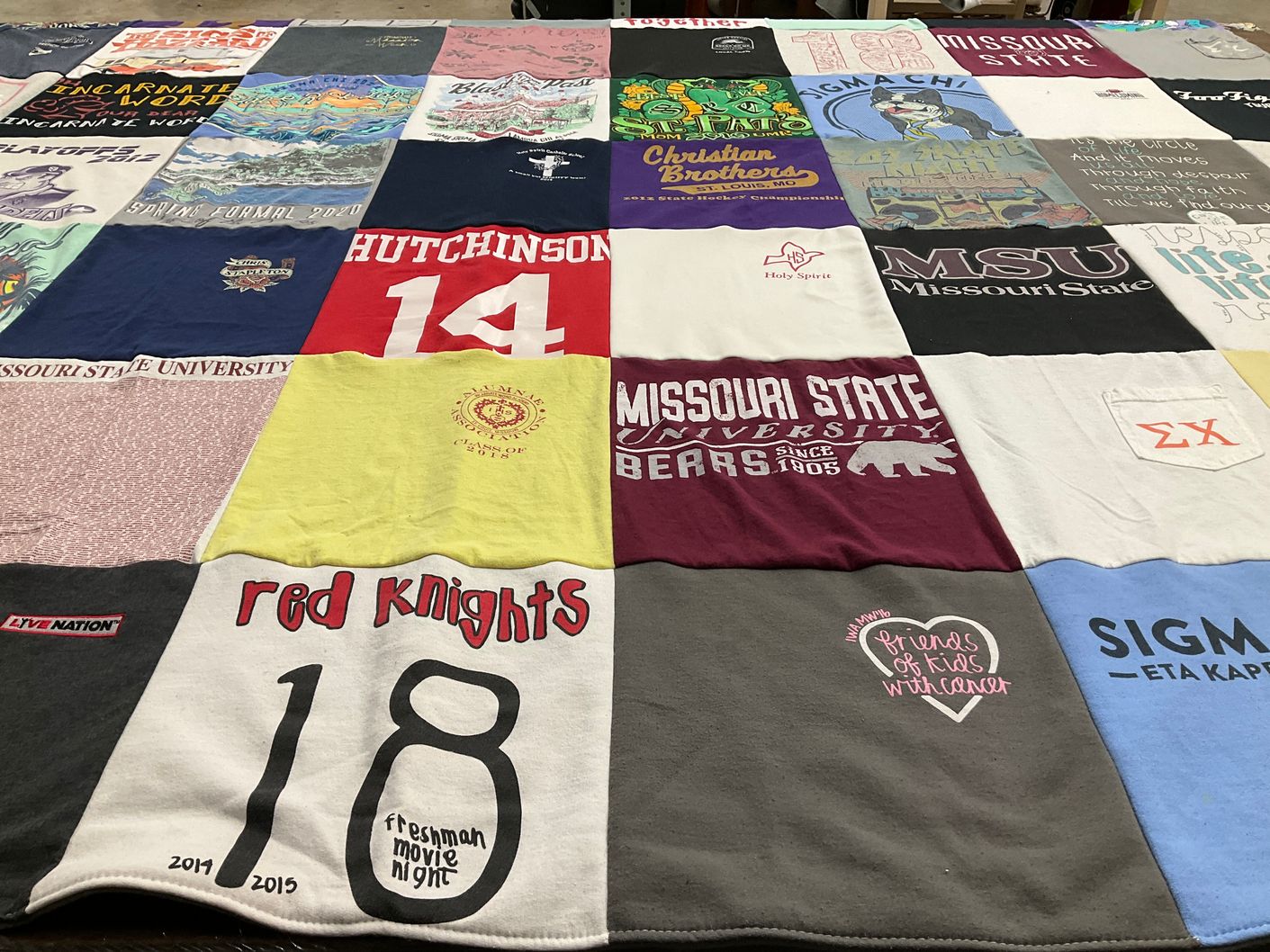 T-shirt quilt featuring missouri state university bears by Shannon from MO
