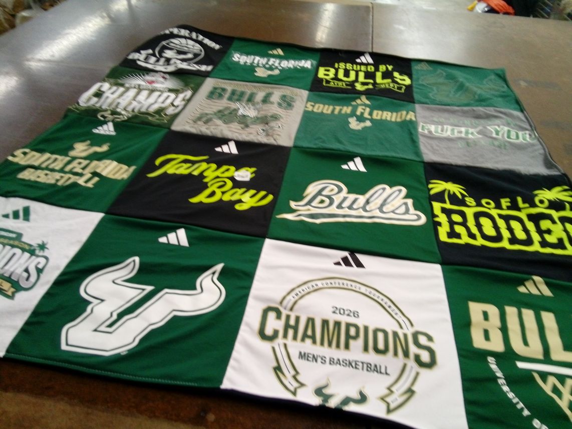 T-shirt quilt featuring university of south florida bulls by Tyler from RI