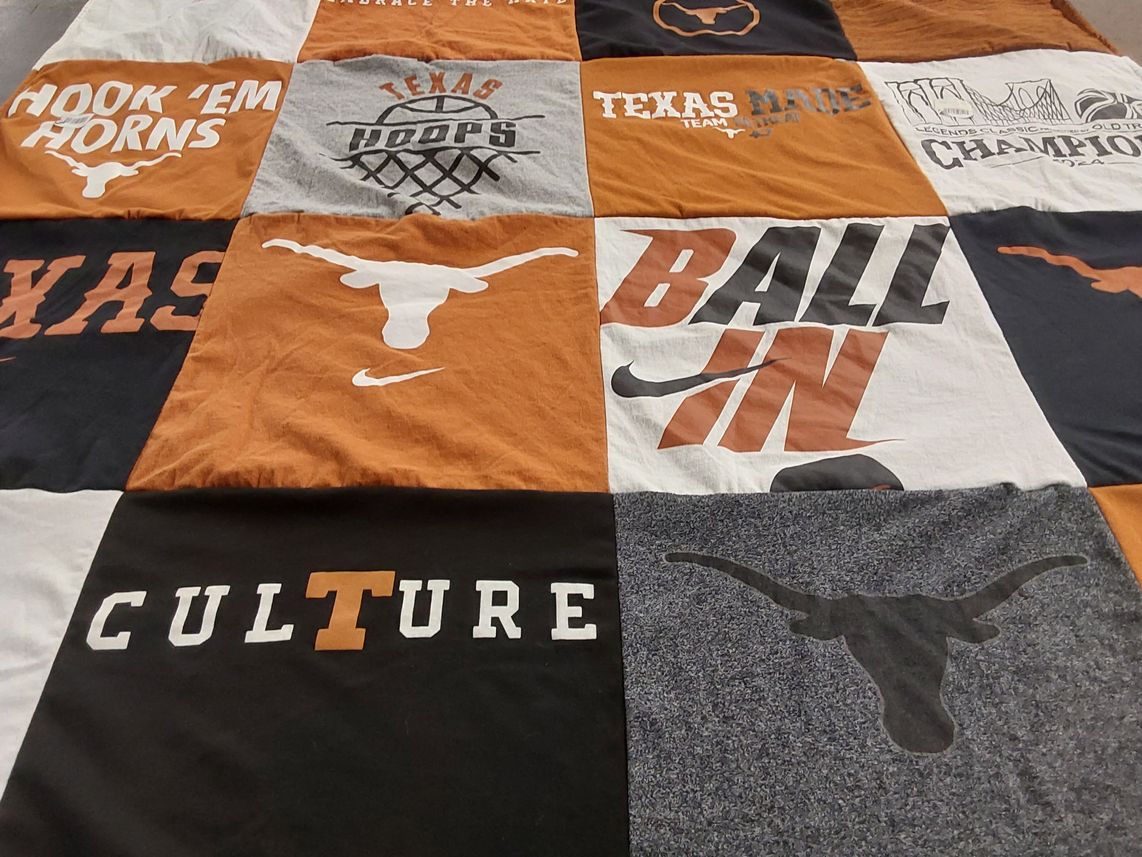 T-shirt quilt featuring university of texas basketball by Tyler from RI