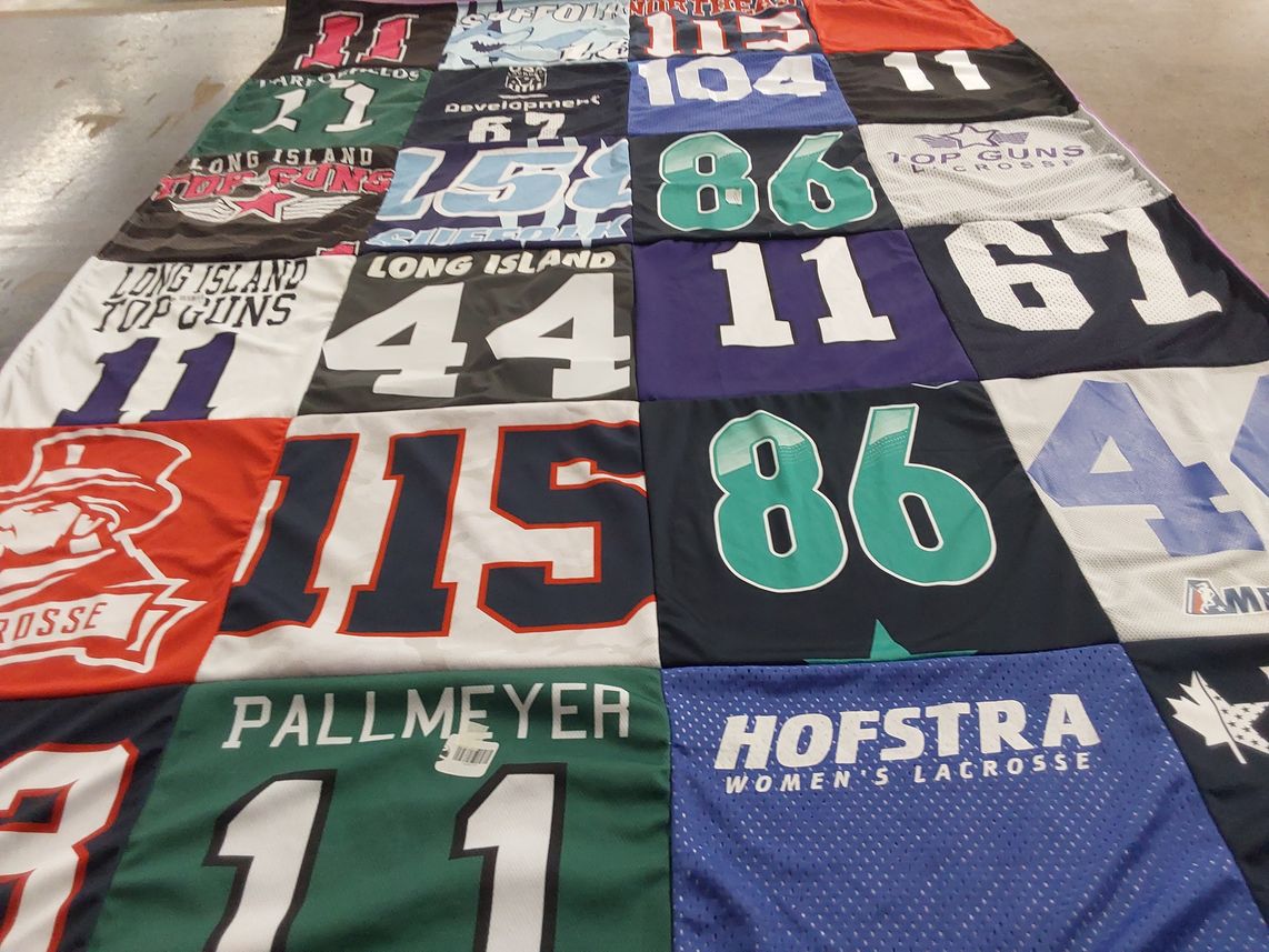 T-shirt quilt featuring long island top guns lacrosse by Catherine from NY