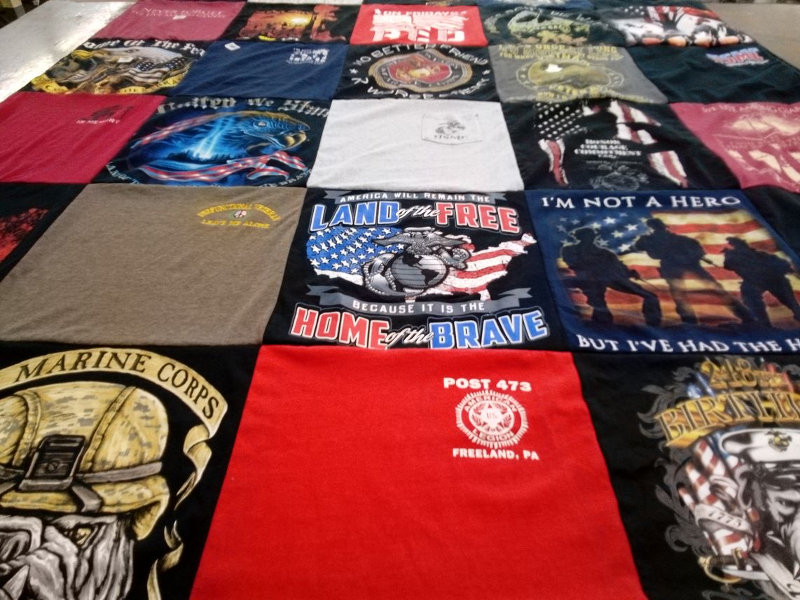T-shirt quilt with veterans, military themes by Melissa from PA
