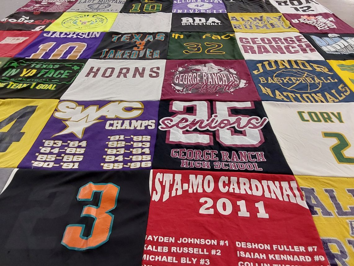 T-shirt quilt from george ranch high school by Natalie from TX