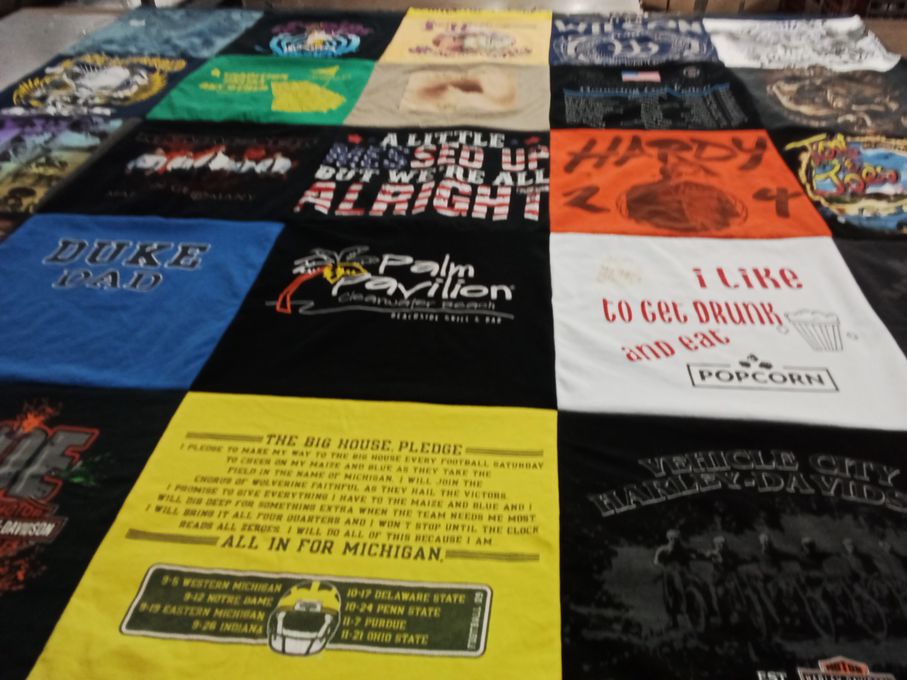 T-shirt quilt from university of michigan by Christopher from TN