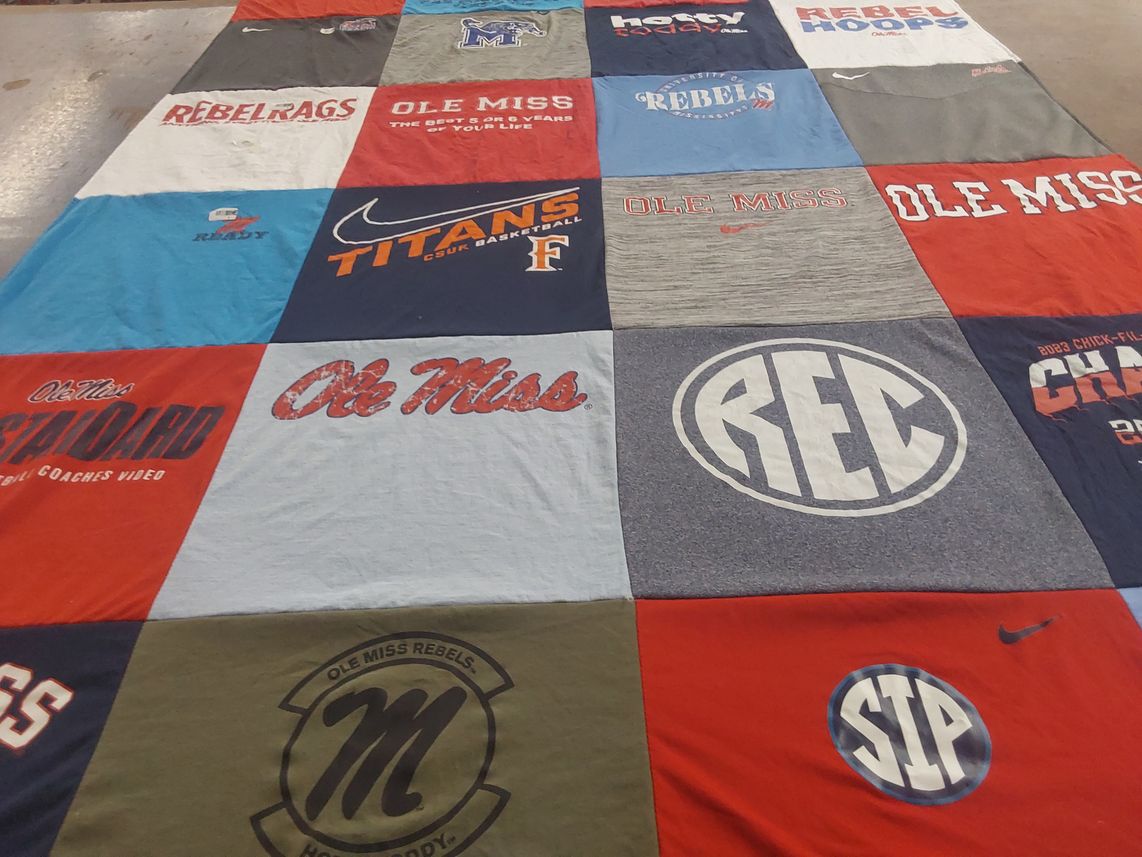 T-shirt quilt from university of mississippi by tamara from CA