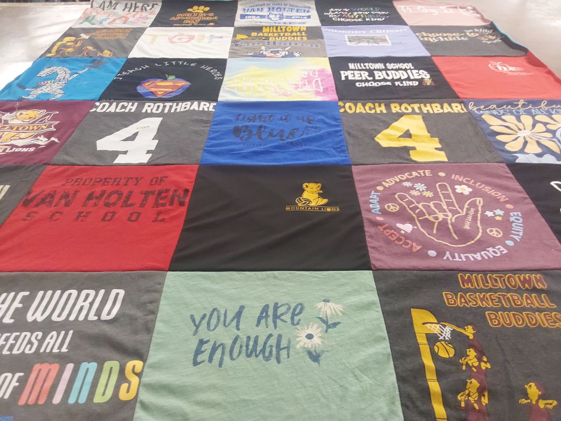 T-shirt quilt featuring milltown basketball buddies by Daniel from NJ