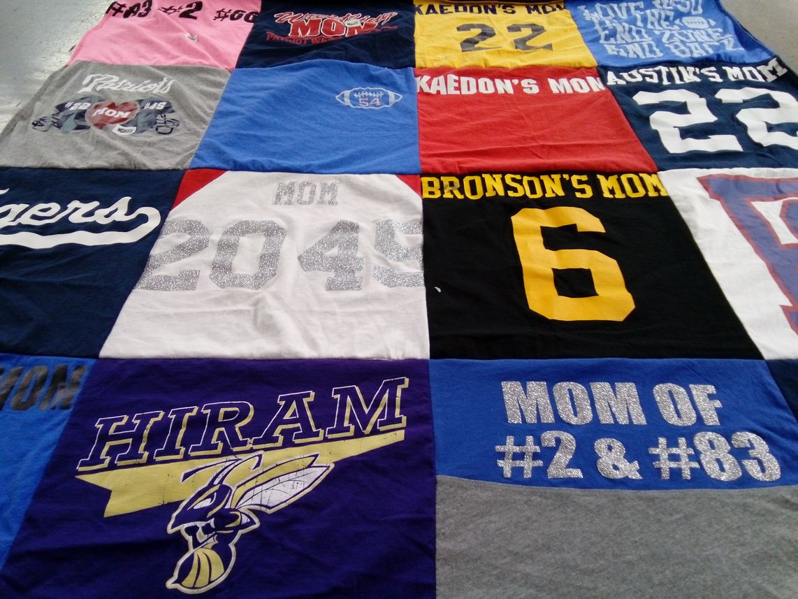 T-shirt quilt featuring bradford patriots by Mende from GA