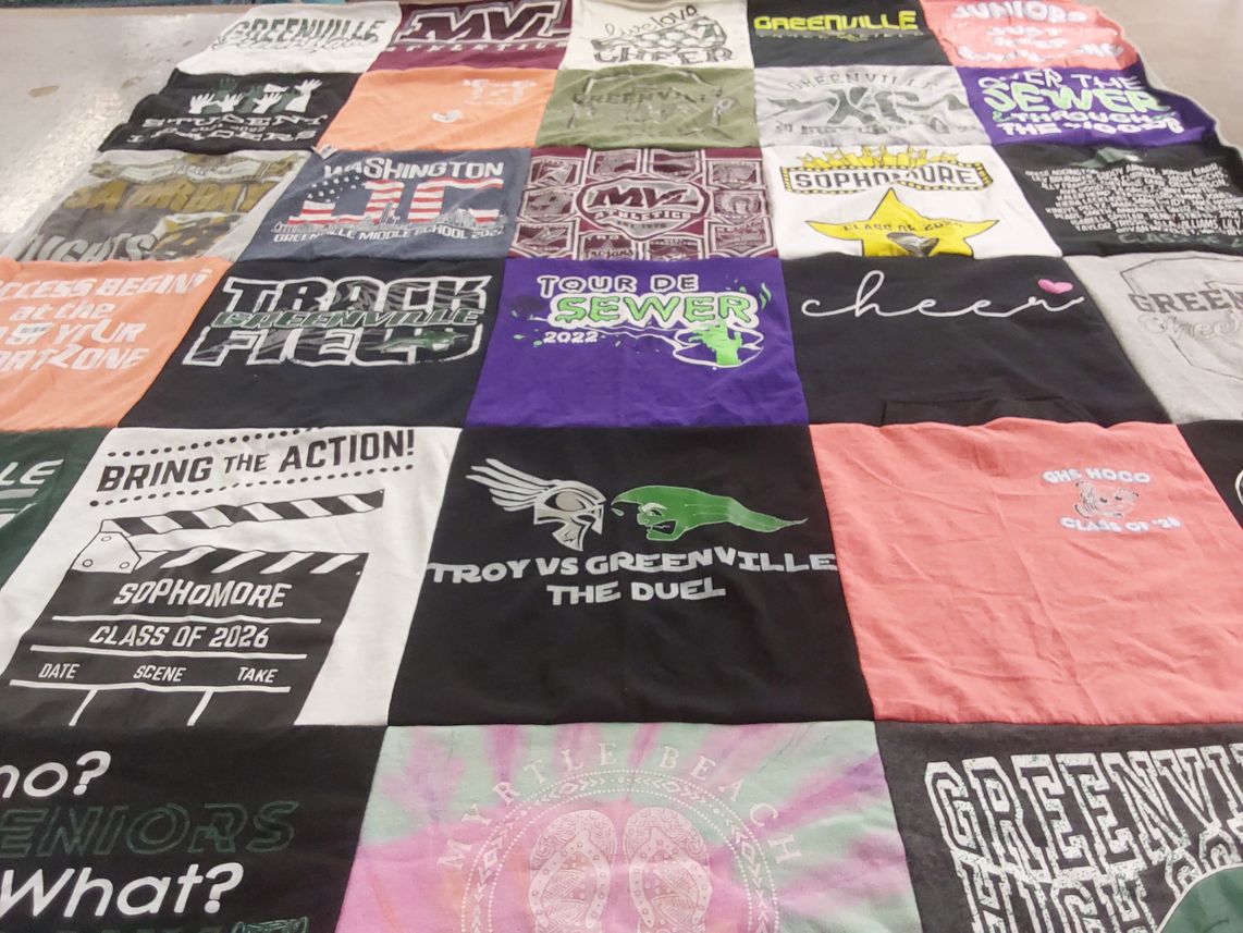 T-shirt quilt featuring greenville high school by Nicki from OH