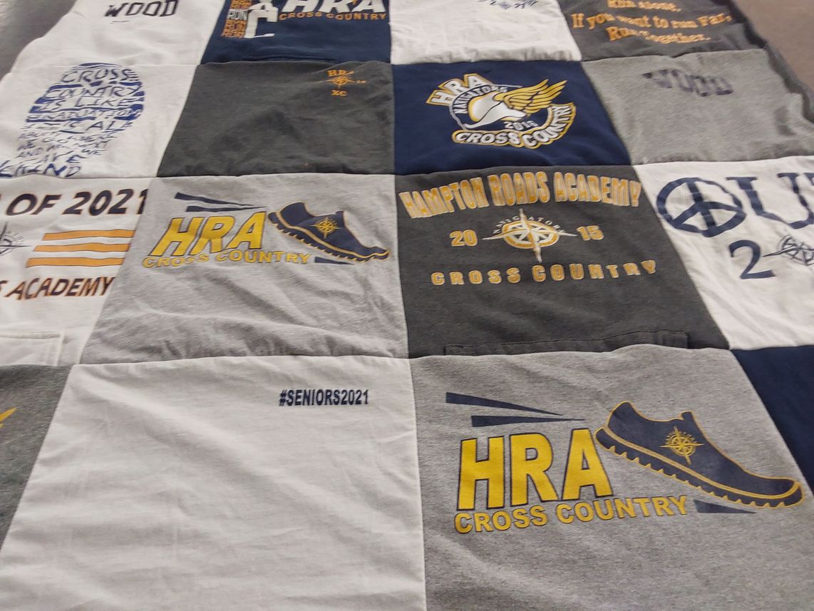 T-shirt quilt featuring hampton roads academy cross country by Kylee from FL