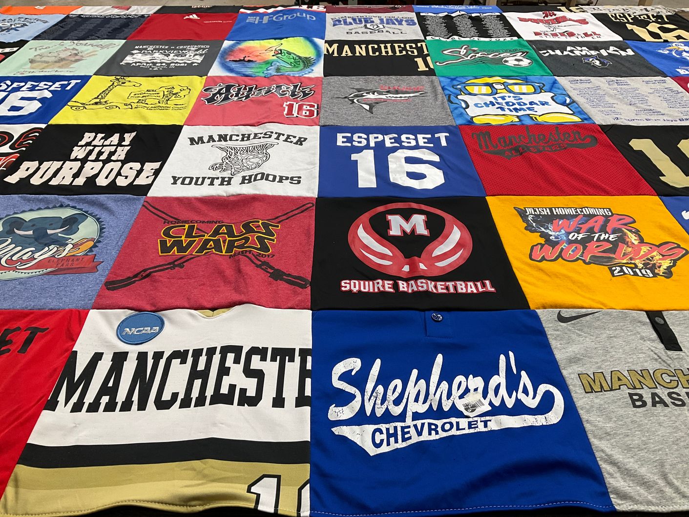T-shirt quilt featuring manchester squire basketball by Andrea from IN