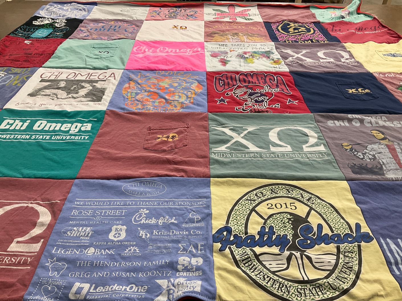 T-shirt quilt from midwestern state university by Kimberly from TX