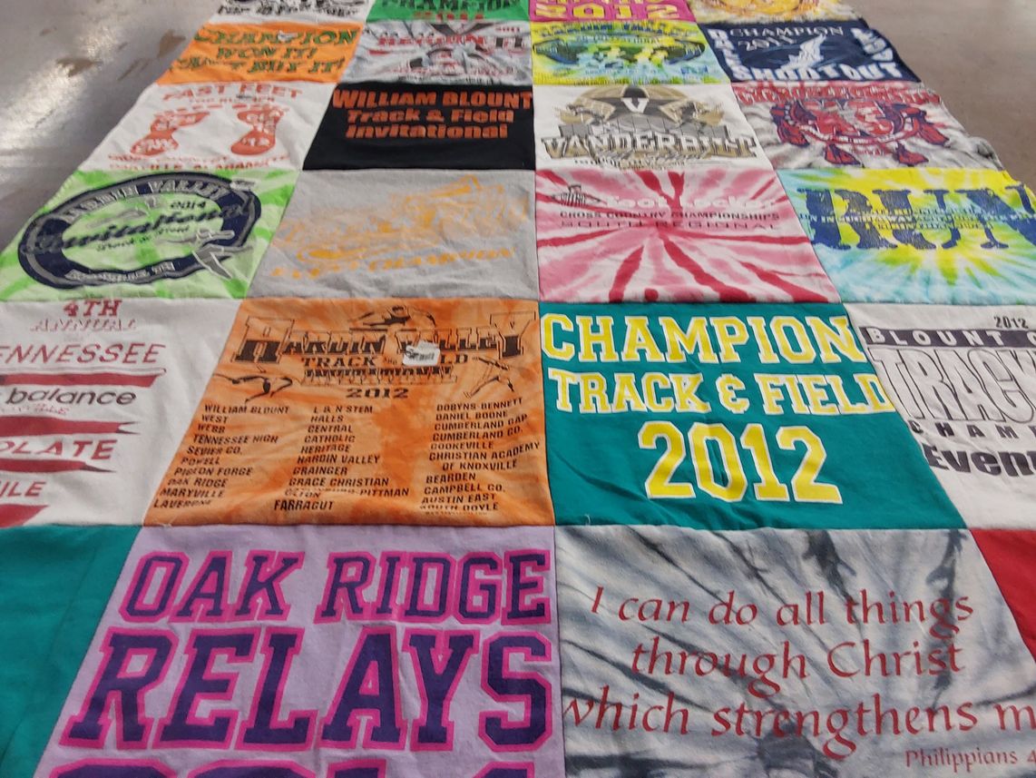 T-shirt quilt from william blount high school, vanderbilt university by Avery from TN