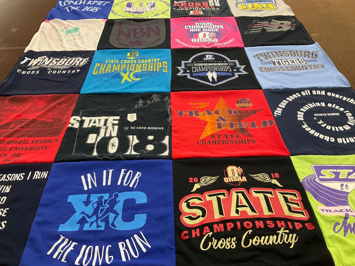 T-shirt quilt featuring twinsburg tigers by Sarah from OH
