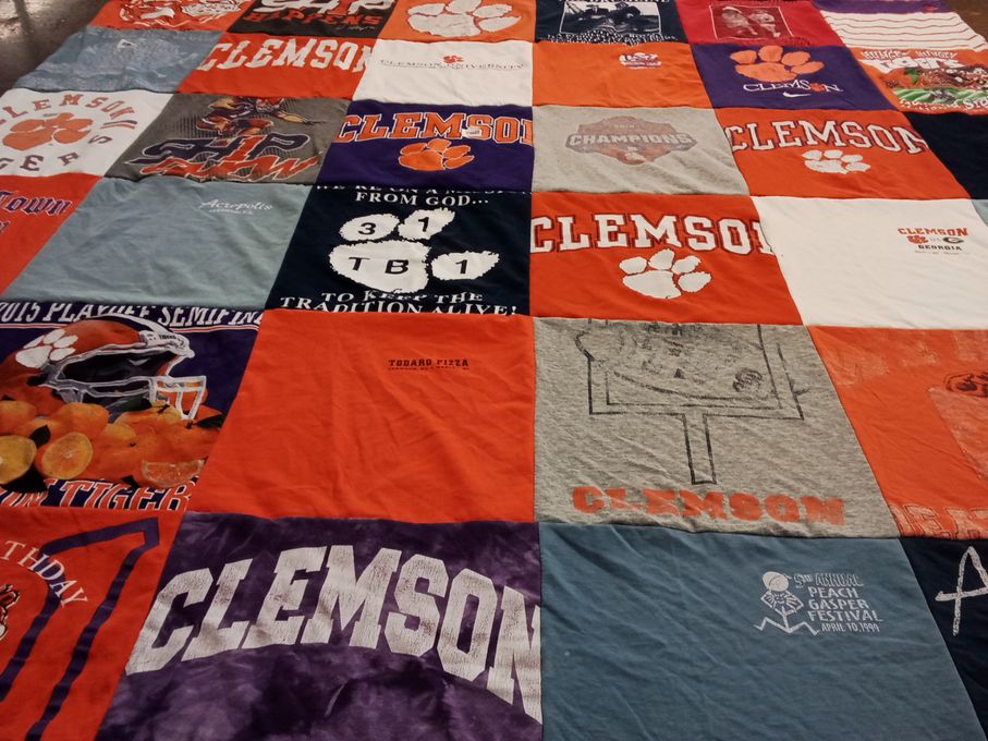 T-shirt quilt featuring clemson tigers by Courtney from IA
