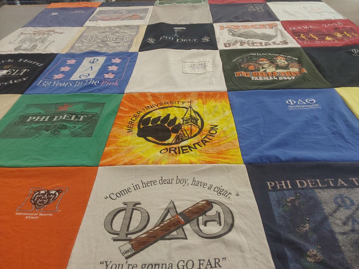 T-shirt quilt from mercer university by Carlye from GA