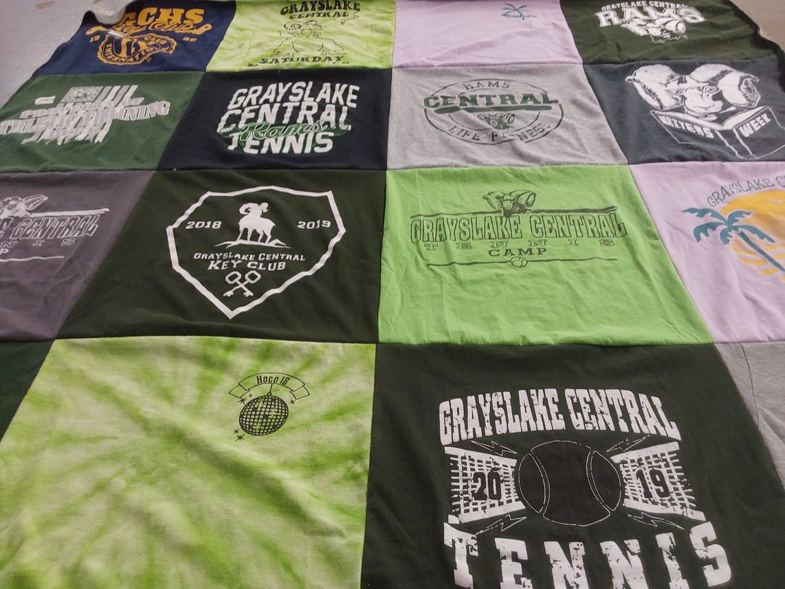 T-shirt quilt from grayslake central high school by Carmela from IL