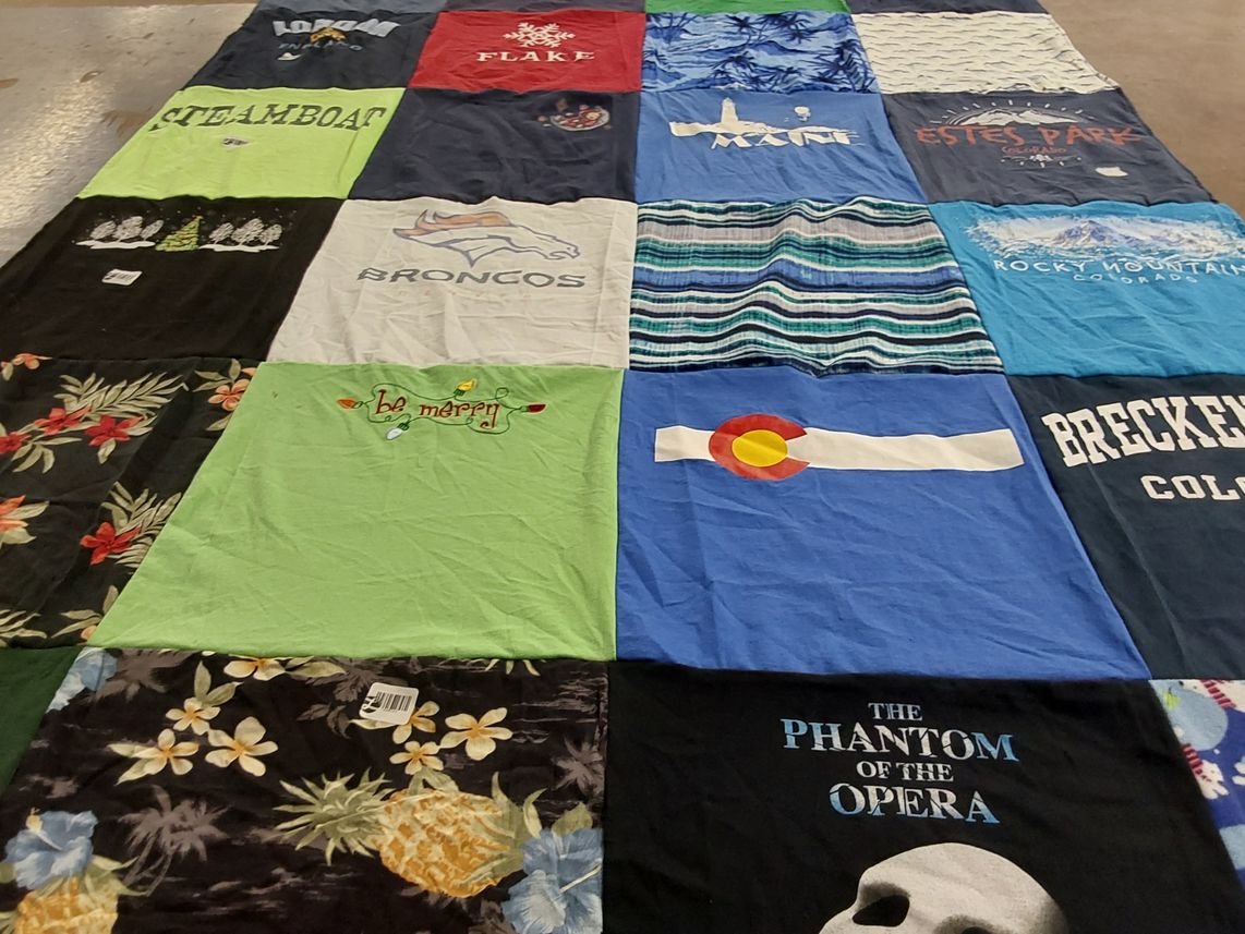 T-shirt quilt featuring denver broncos by Laura from MD