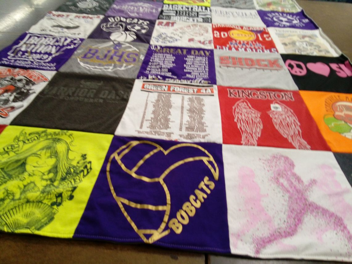 T-shirt quilt featuring benton junior high school bobcats by Karon from AR