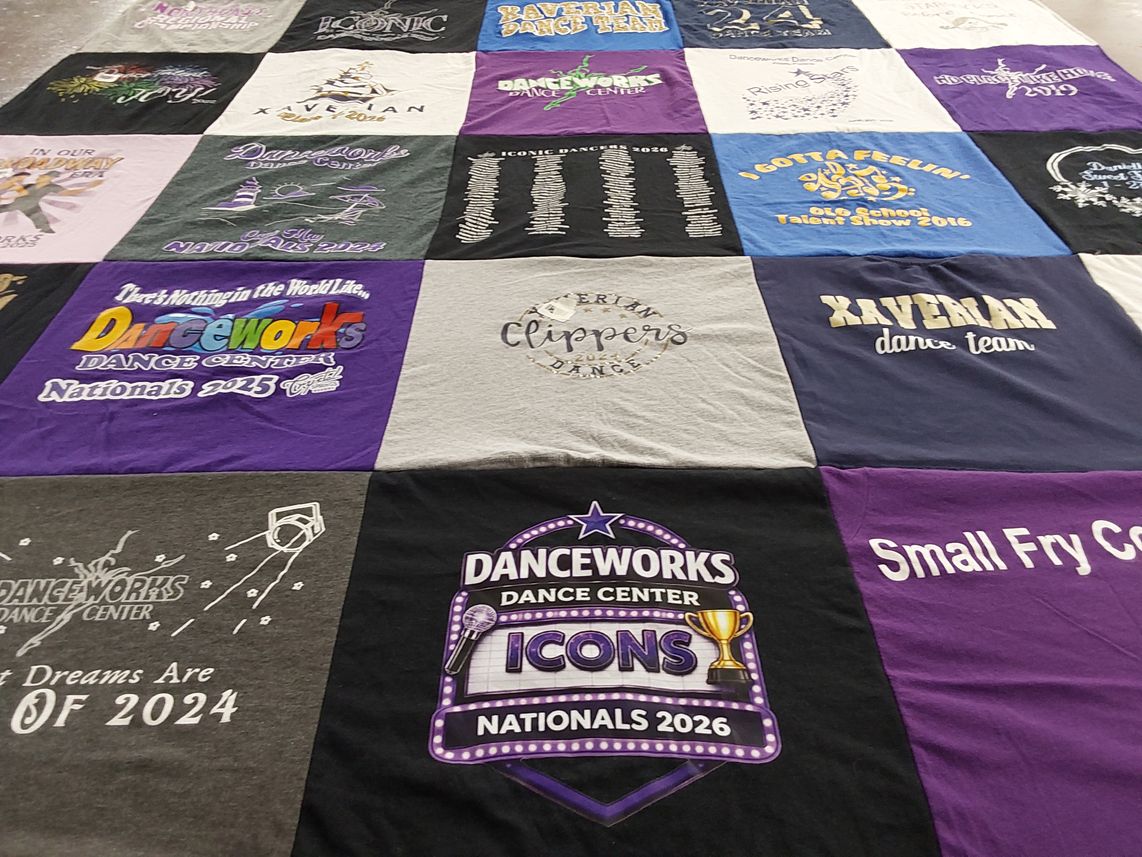 T-shirt quilt featuring xaverian dance team by Rick from NY