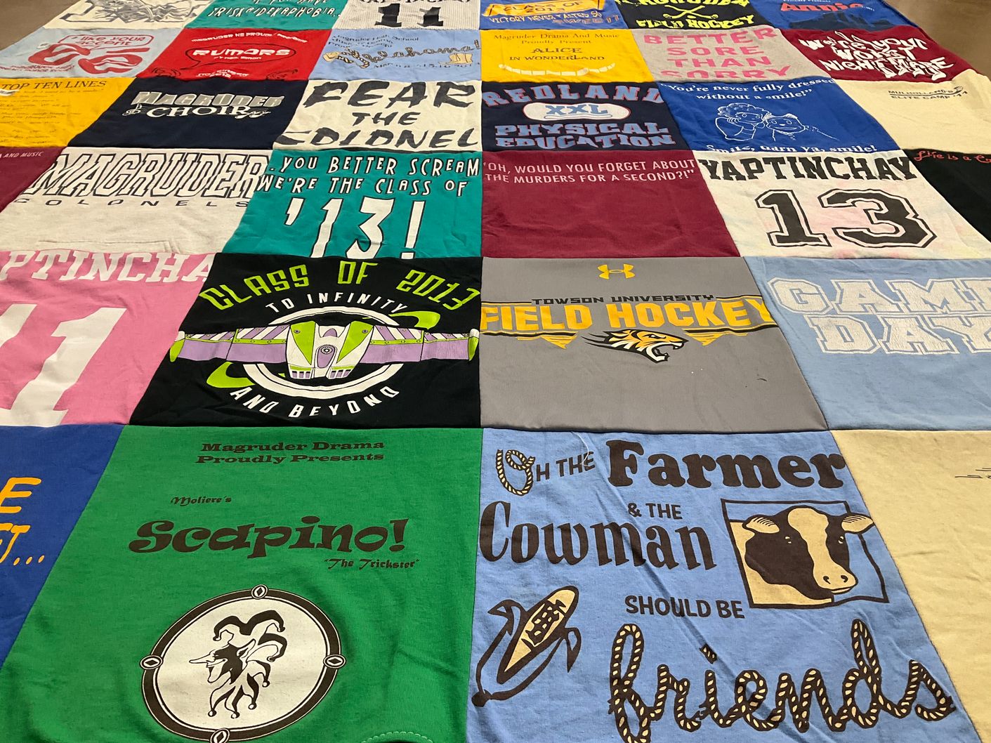 T-shirt quilt featuring towson university field hockey by Gabby from MD