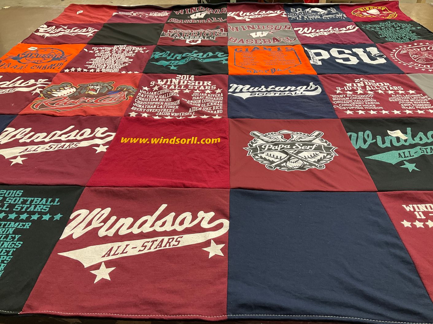 T-shirt quilt featuring windsor all-stars by Andrew from CT