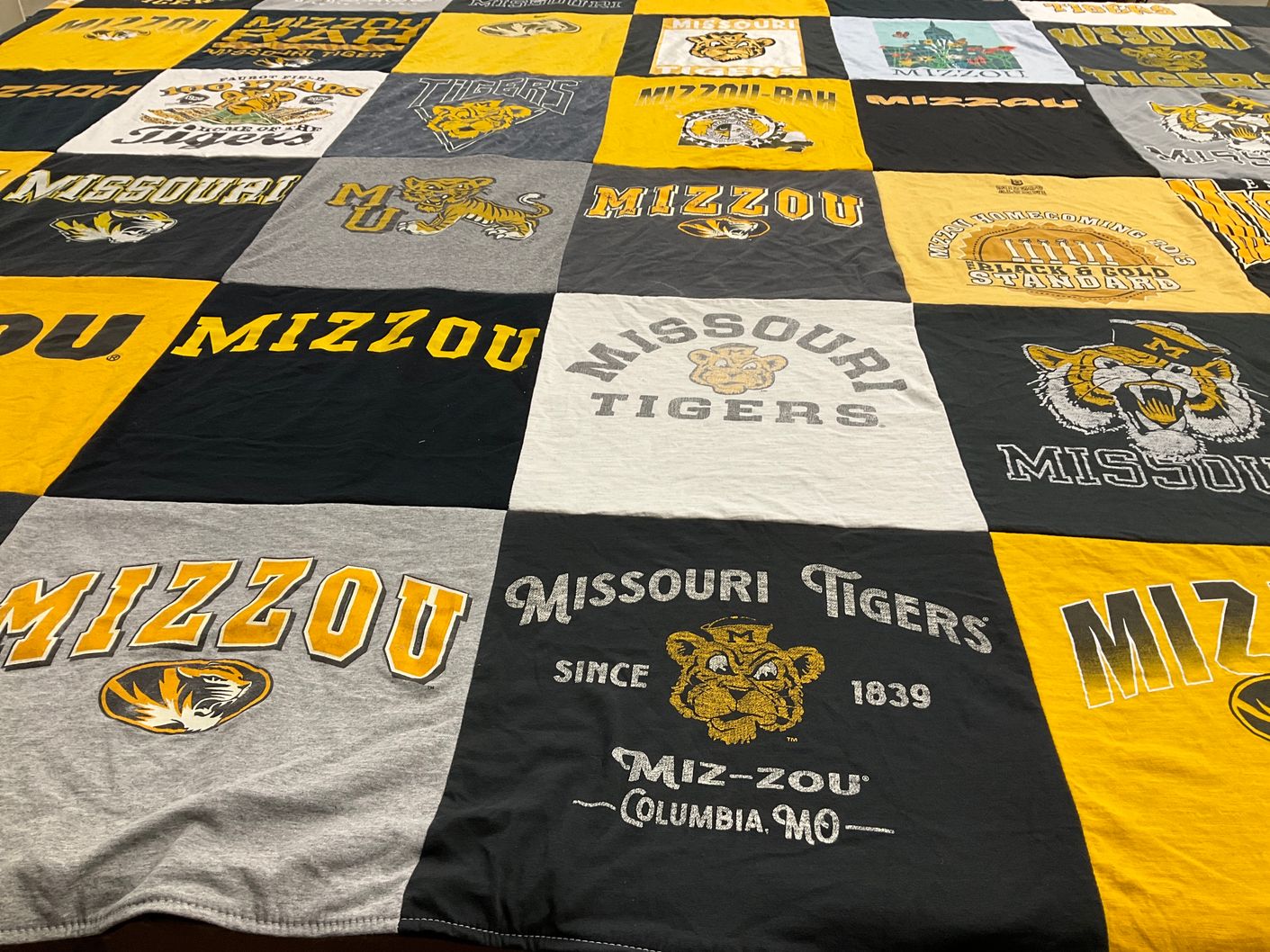 T-shirt quilt featuring missouri tigers by Nathan from MO