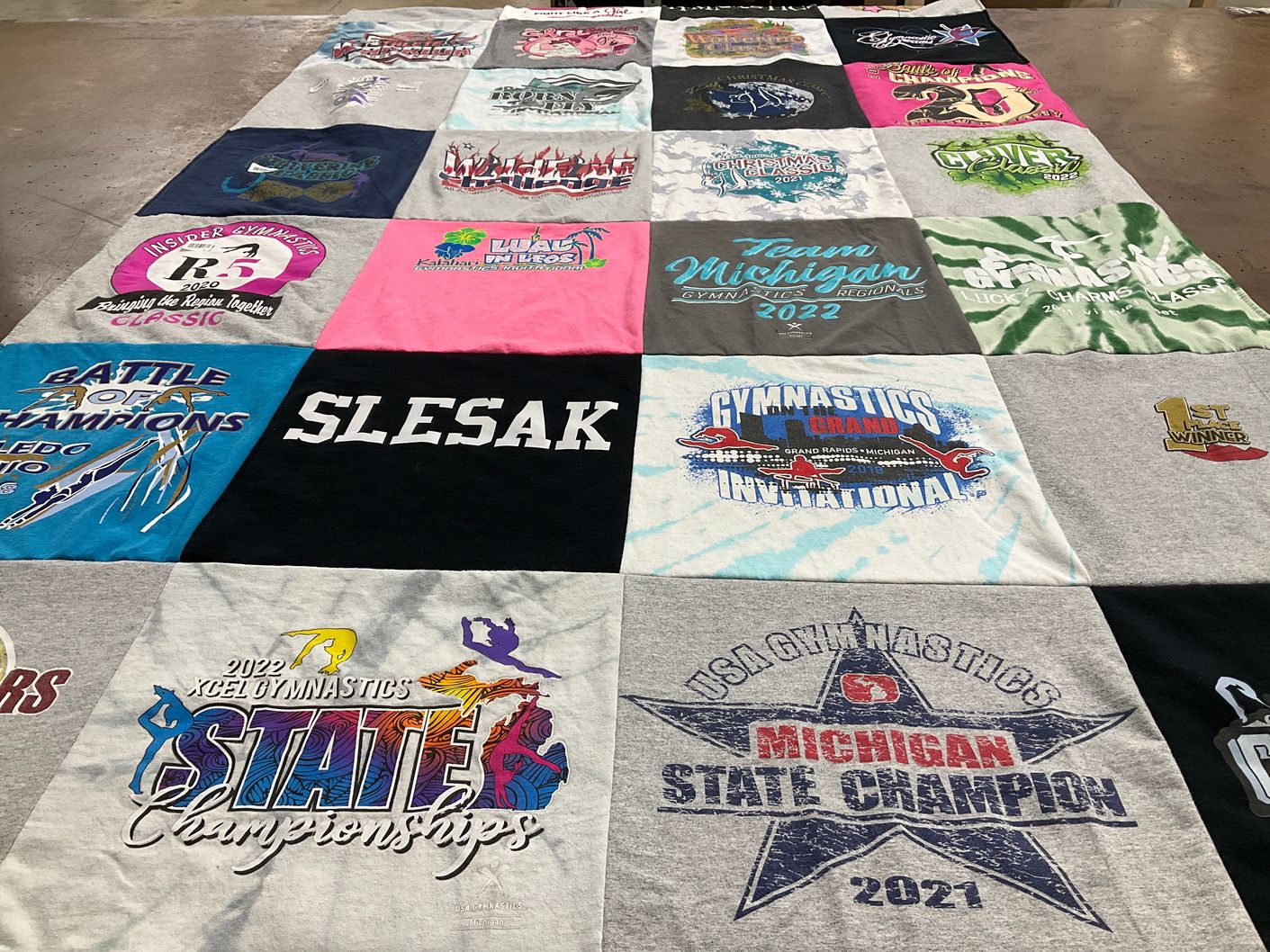 T-shirt quilt featuring team michigan by Christine from MI