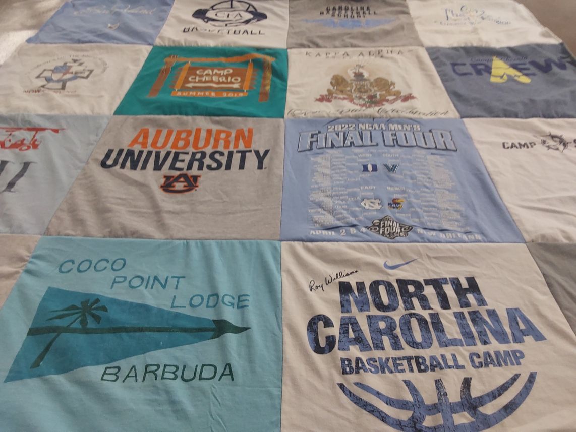 T-shirt quilt featuring north carolina basketball team by marion from NC