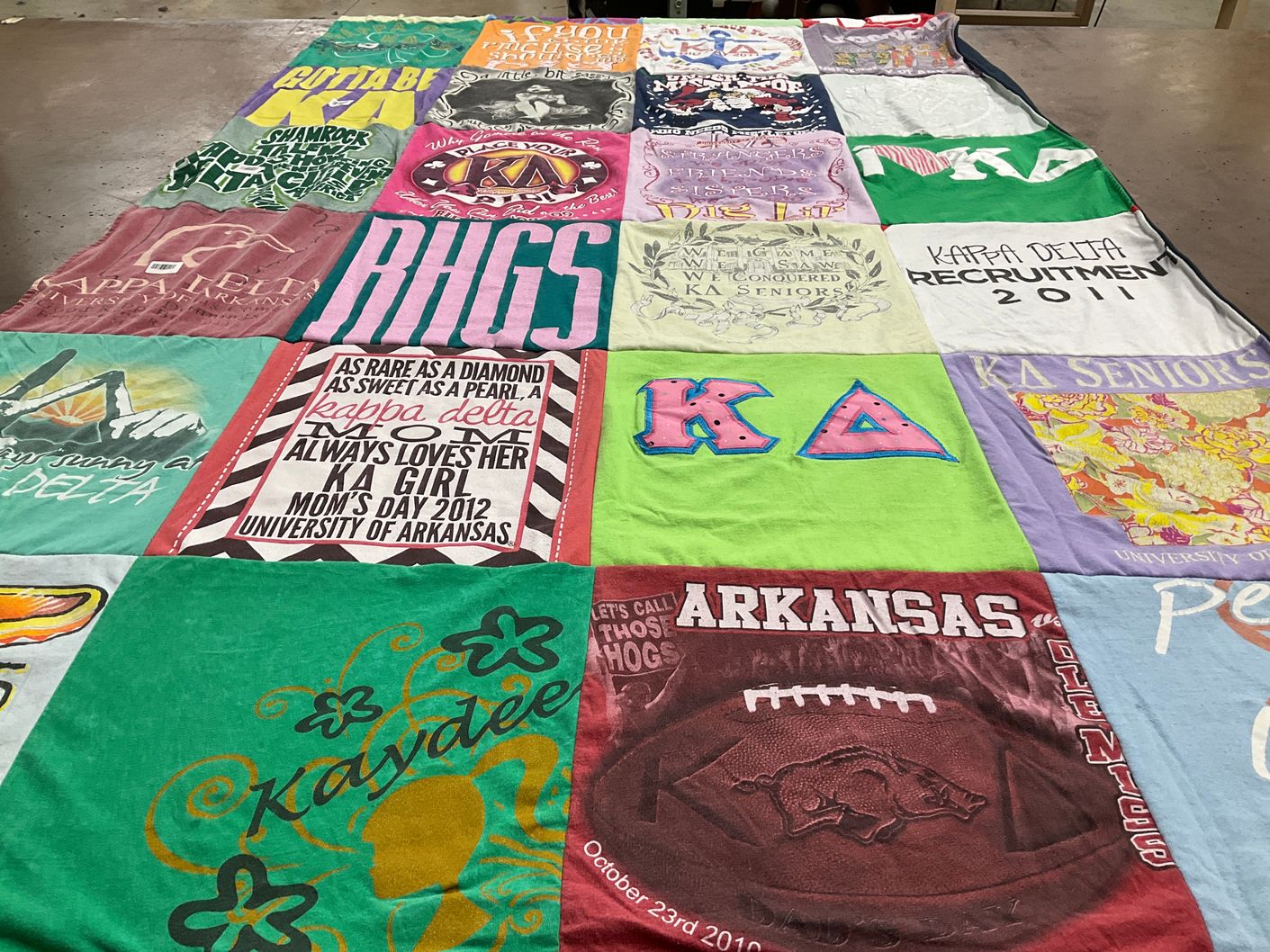 T-shirt quilt from university of arkansas by Mary from TX