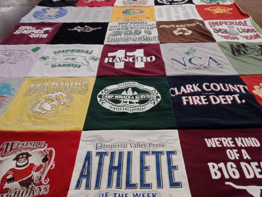 T-shirt quilt from imperial valley college by Judy from CA
