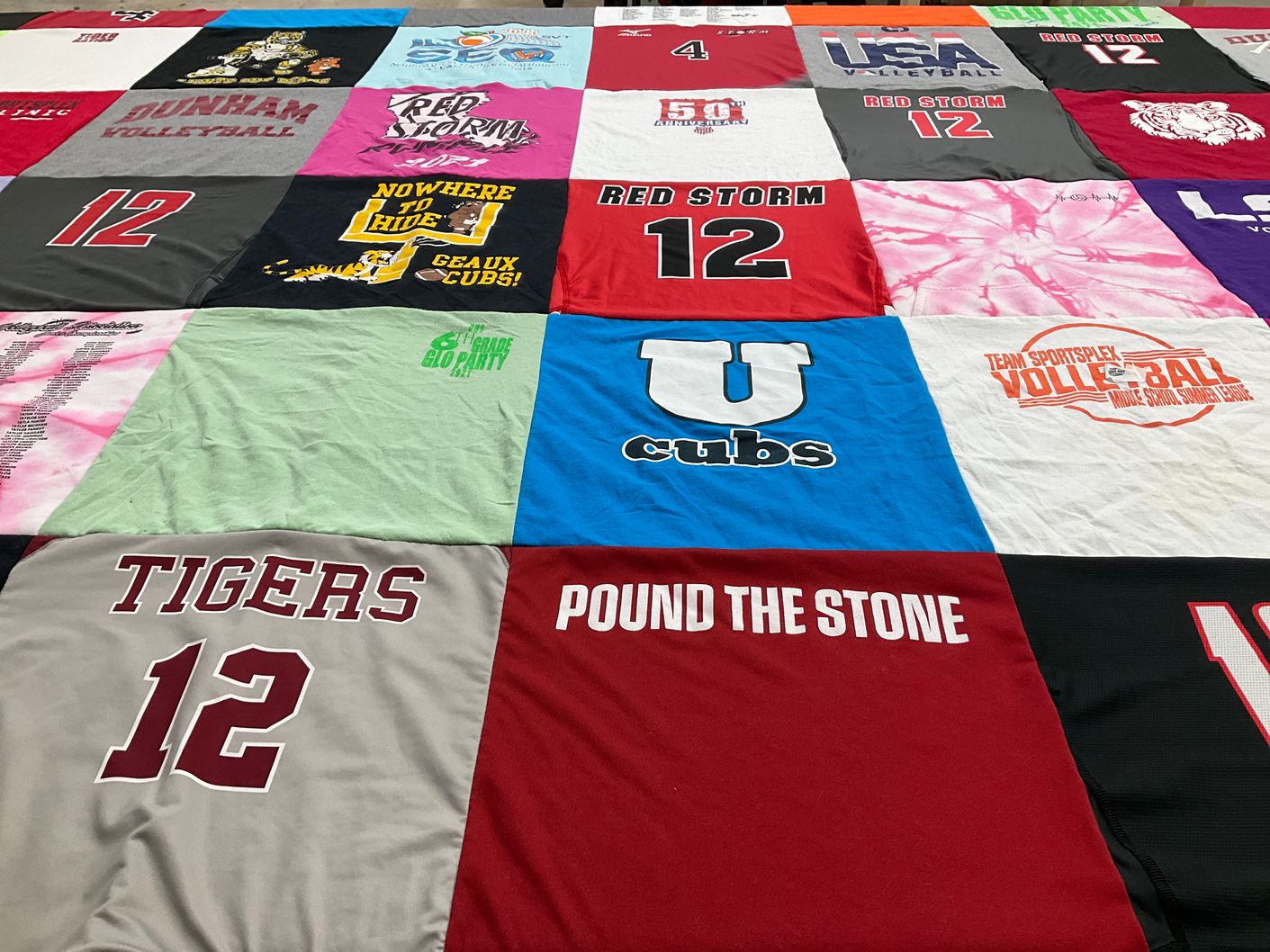 T-shirt quilt featuring tigers, cubs by Erin from LA