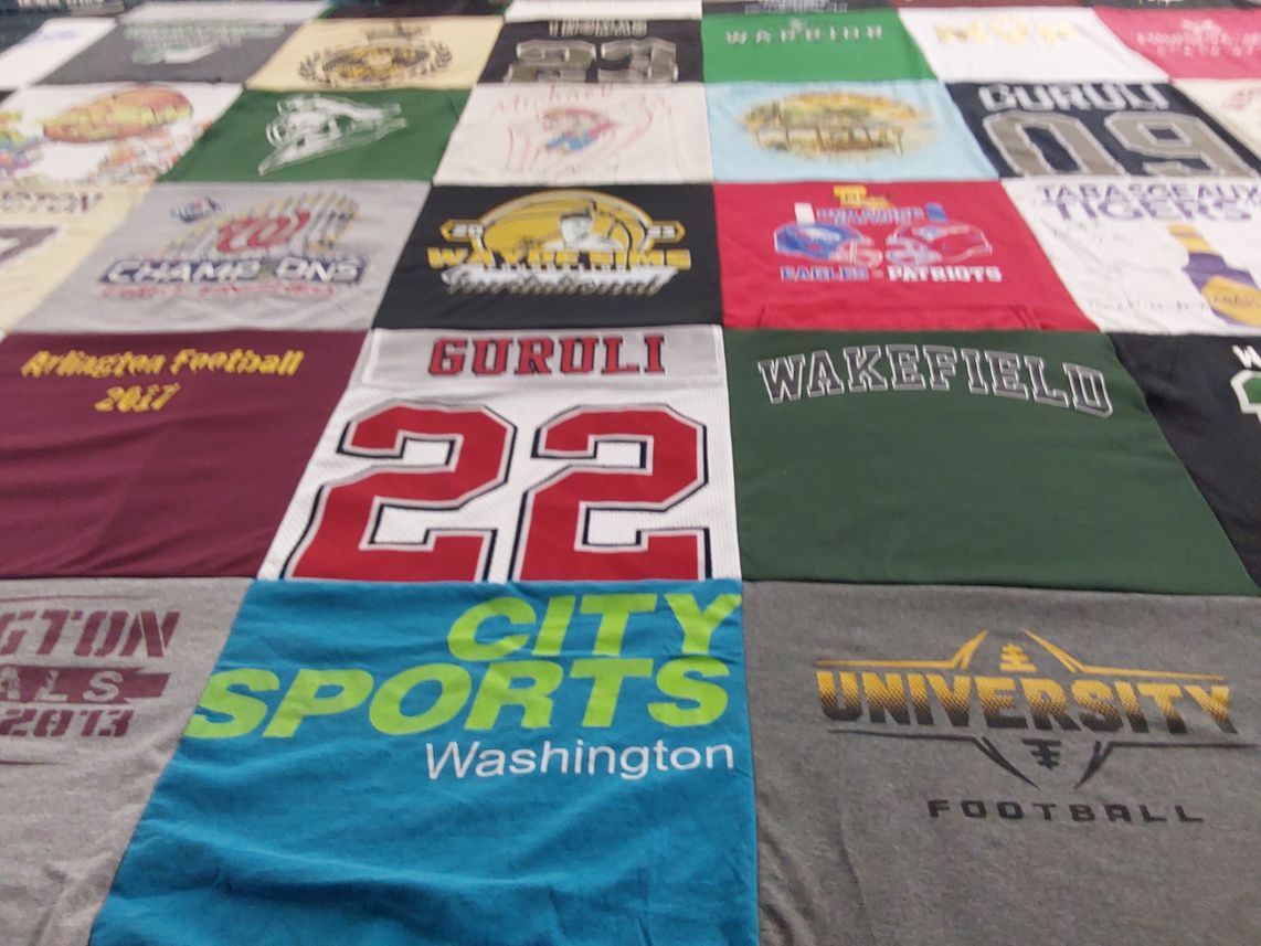 T-shirt quilt from wakefield high school, arlington high school by Erin from LA